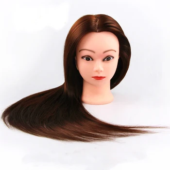 Головы-манекены с синтетическими волосами для тренировки прически, укладка головы для практики причесок, красивые куклы, длинные волосы 20 дюймов 3