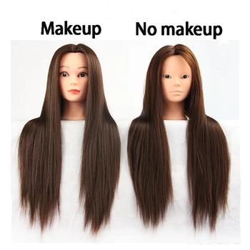 Головы-манекены с синтетическими волосами для тренировки прически, укладка головы для практики причесок, красивые куклы, длинные волосы 20 дюймов 4