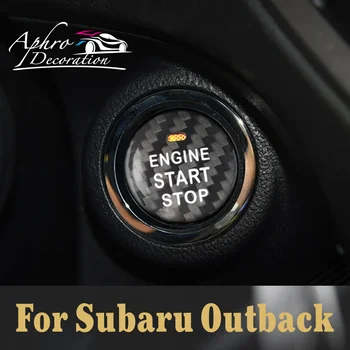 Для Subaru Outback Крышка Кнопки Запуска и Остановки Двигателя Автомобиля Наклейка Из Настоящего Углеродного Волокна 2013 2014 2015 2016 2017 2018 2019 2020