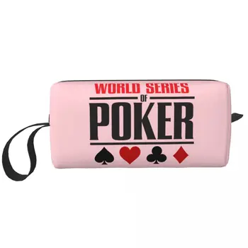 Изготовленная на заказ сумка для туалетных принадлежностей World Series Of Poker для женщин Косметический органайзер для хранения женской косметики Dopp Kit Box