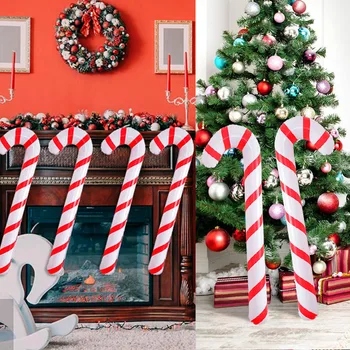 Надувные рождественские шары из леденцовой трости, солдатик-щелкунчик Санта, Фольгированный баллон, Рождественское украшение для дома, украшения для Рождественской елки