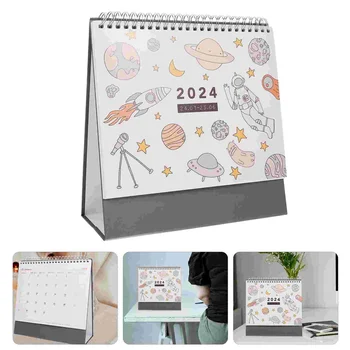 Настольный Календарь Flip Calendar для Рабочего Стола на 2024 Года Ежемесячный Домашний Декор Отдельно Стоящий Украсит Небольшой
