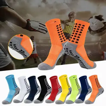 Носки и наколенники Мужские футбольные Женские футбольные носки с длинным спортивным силиконовым противоскользящим захватом
