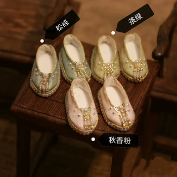 Туфли ручной работы BJD Blythe Hanfu с бусинами для ногтей, туфли с жемчужно-песочным блеском (Подходят для Ob24, azone, MMK, Jenny, Licca)